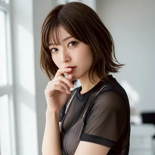 ミディアム 鈴木 優里花のヘアスタイル