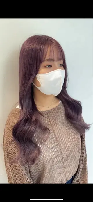セミロング カラー 🪐韓国ラベンダー艶 カラー/加野彩果🪐のヘアスタイル