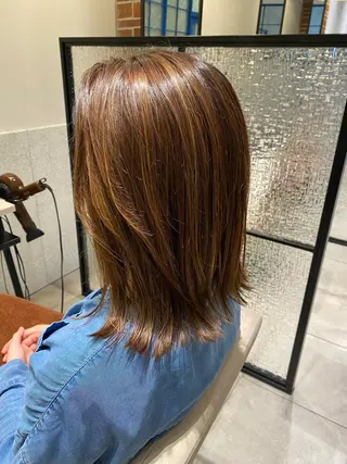 ミディアム カラー 長津 健一郎のヘアスタイル