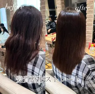 セミロング ACRO梅田【アクロ】所属・朝が楽になる縮毛矯正 顔周りカットU24のヘアスタイル