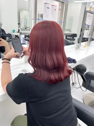 セミロング カラー ♥️暖色モテカラ ー♥️由夏のヘアスタイル