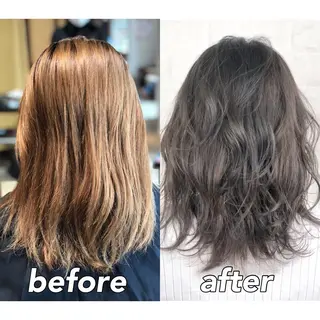 ミディアム カラー KIZU 髪質改善 オカルト怪談のヘアスタイル