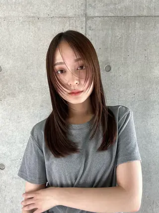 セミロング 似合わせ/透明感 /レイヤー/りほ🤍のヘアスタイル