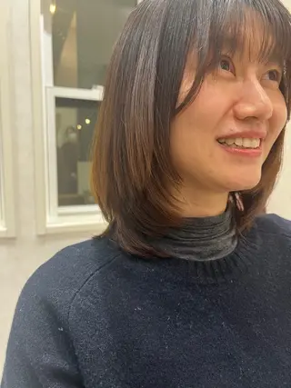 ミディアム レディースショート／ メンズパーマ／足立のヘアスタイル