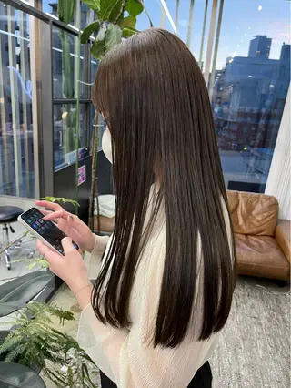 ロング パーマ/オリーブ/ 酸性ストレート/ゆなのヘアスタイル