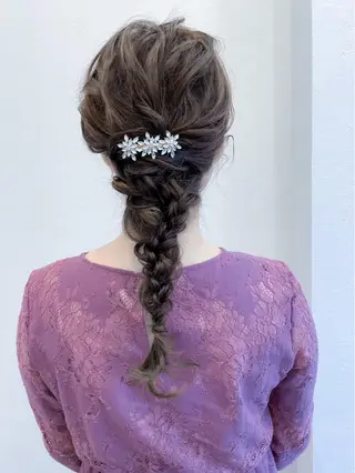 ミディアム カラー ヘアアレンジ Luxbe hakataのヘアスタイル
