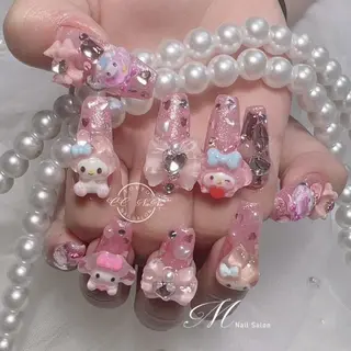 ネイル M✨ワンホン風ネイル パラジェル取扱🦋リのネイルデザイン