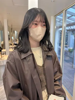 ミディアム カラー REINA☁️透明感 カラー/ぷつっと♡のヘアスタイル