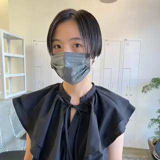 ショート クロスパーマ× 透明感カラー✂︎のヘアスタイル