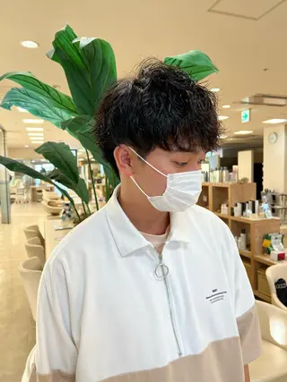 ショート パーマ メンズ ハイトーン/ウルフ /レイヤー/坂野幸伸のヘアスタイル