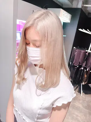 セミロング カラー MiL所属・✨ハイトーン✨ 濱田知孝のヘアスタイル