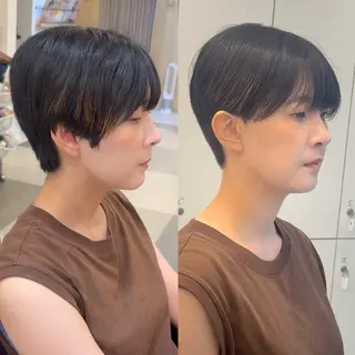 ショート ガレリアエレガンテ名駅店所属・【ショート/ボブ 丸みショート】深萱のヘアスタイル