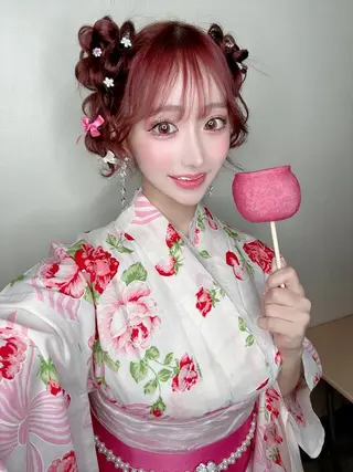 ミディアム ヘアアレンジ Hairsetsalon  K所属・HairSet Salon Kのヘアスタイル