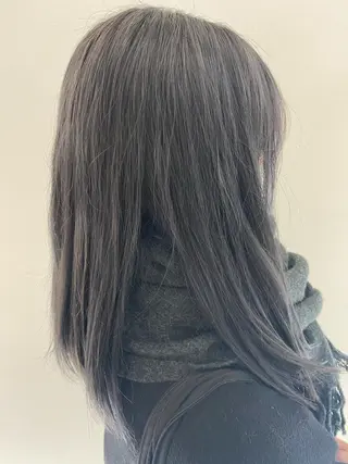 セミロング カラー 柳澤 和也のヘアスタイル