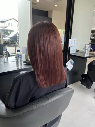 セミロング カラー 諸岡 玲のヘアスタイル