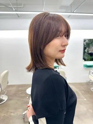 ミディアム カラー ボブ/レイヤー/ケア パーマ/リュウタのヘアスタイル