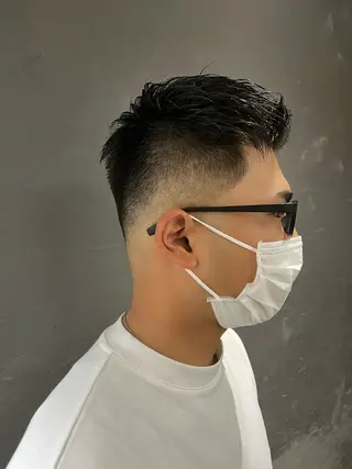 ショート パーマ メンズ アイブロウ 京都駅メンズカット/ パーマ/Keigoのヘアスタイル