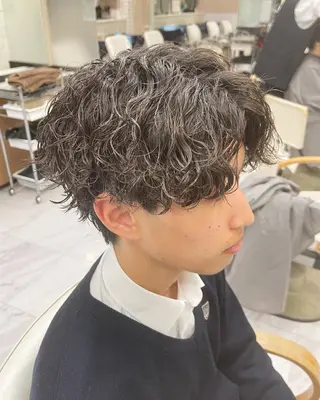 ショート パーマ メンズ ❄️メンズカット 落合諒❄️のヘアスタイル