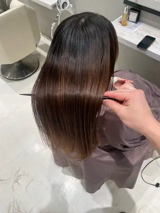 ロング パーマ k-twoたき✨艶感 カラー／美髪矯正のヘアスタイル