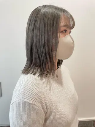 ミディアム ボブ🍊暖色カラー 浅草【Bob美容師】のヘアスタイル
