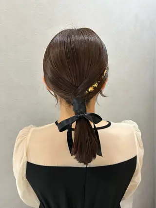 ミディアム ヘアアレンジ 遠藤 玲のヘアスタイル