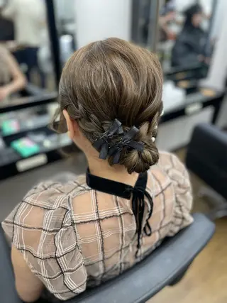 ミディアム ヘアアレンジ ハル🫧エクステ難波 韓国ヘア髪質改善のヘアスタイル
