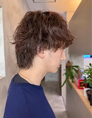 ミディアム パーマ メンズ Salonde  COCO所属・メンズパーマ/ RIOのヘアスタイル