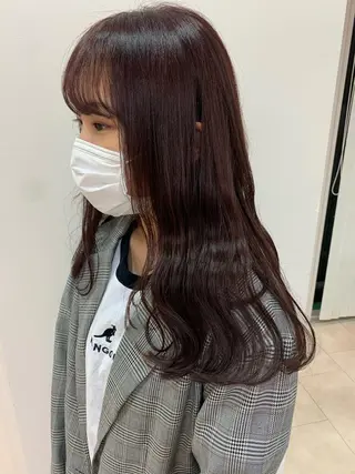 ロング カラー 顔まわりカット✄ ベージュカラー🧸のヘアスタイル