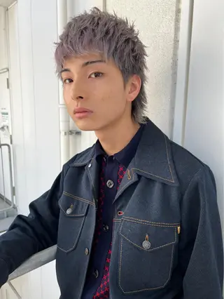 カラー メンズ 🌈ベージュ艶髪🌈 ユウトのヘアスタイル