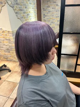 ミディアム カラー 🌱ぱっつとボブカ ット🌱/Ryotaのヘアスタイル