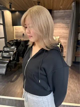 ミディアム Wカラー/レイヤーカ ット/韓国/デザインのヘアスタイル