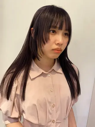 ミディアム カラー 永田 愛莉のヘアスタイル