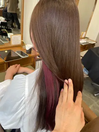 ロング カラー 西村 れいのヘアスタイル