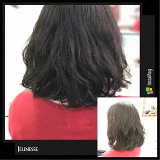 ミディアム パーマ 山内 聡史のヘアスタイル