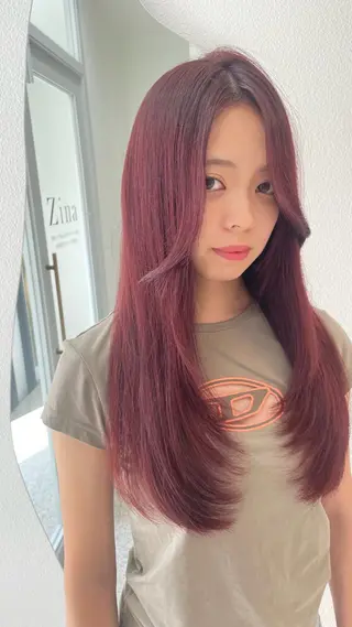ロング 艶髪💎赤味消し color♡Ayaのヘアスタイル