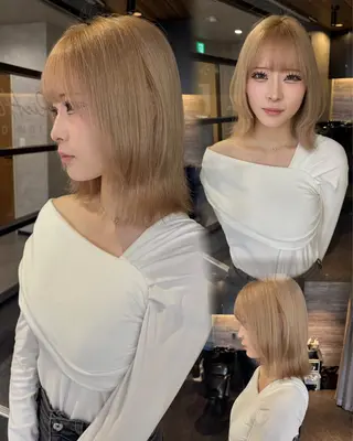 ミディアム Wカラー/レイヤーカ ット/韓国/デザインのヘアスタイル