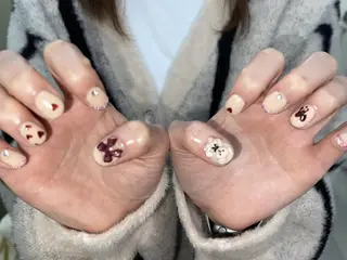 ネイル ki🍒🍒 ki ツルツルネイルのネイルデザイン