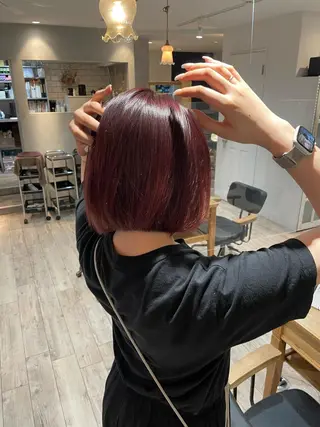 ミディアム Null 表参道所属・岩下昂世/ ハイトーン/デザインのヘアスタイル