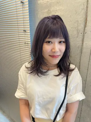 セミロング パーマ 佐伯 和佳のヘアスタイル