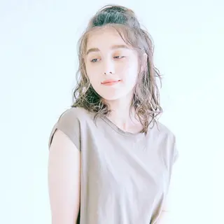 セミロング 髪質改善ストレート、 カラー清野雄大のヘアスタイル