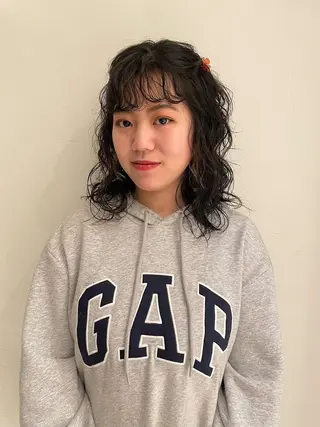 ミディアム パーマ SHIRAF ダイのヘアスタイル