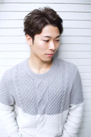 ショート パーマ メンズ ハイトーン/カラー/ 用賀/稲若健太郎のヘアスタイル