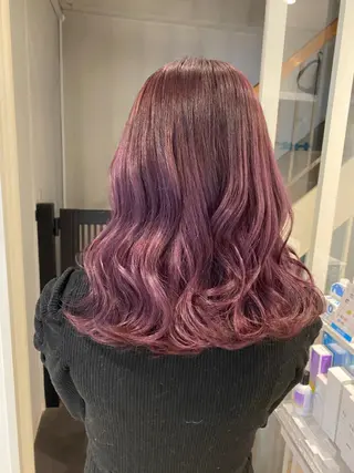 セミロング カラー 🌈評価No.1🌈 艶髪カラー❌エクステのヘアスタイル