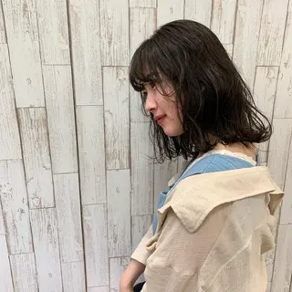 セミロング 似合わせカットカラー ♡佐藤捺美のヘアスタイル