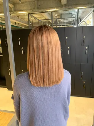 ミディアム カラー リョウ/ショート /ハイトーン/八王子のヘアスタイル