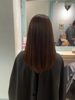 ミディアム カラー パーマ 栗原 瑠世のヘアスタイル