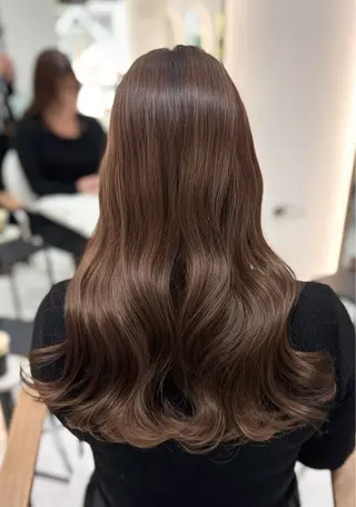 セミロング 韓国ヘア/艶髪ロング グレージュ/kanaのヘアスタイル