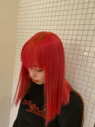 ミディアム カラー キクチ ホナミのヘアスタイル