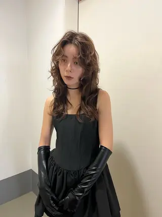 ロング カラー カットモデルレイヤー 暖色カラー モカ🎶のヘアスタイル