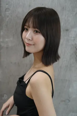 ミディアム yelm所属・🫒オリーブカラー ミディアムレイヤー✨のヘアスタイル